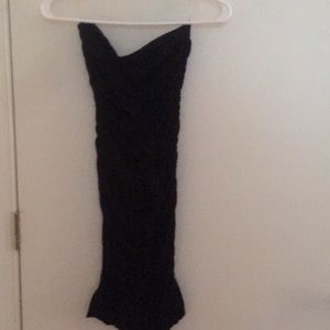 Black Strapless mid length dress
